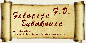 Filotije Dubaković vizit kartica
